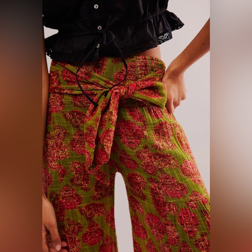 NWT FP One Good Day Printed Wide-Leg Pants - Picture 3 of 4
